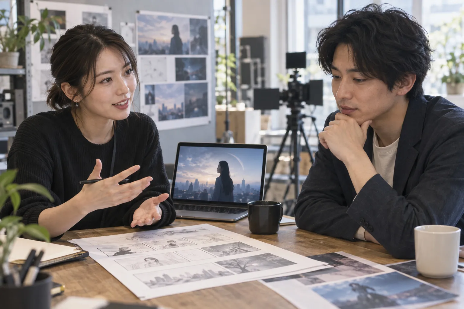 AIドラマ制作の打ち合わせ